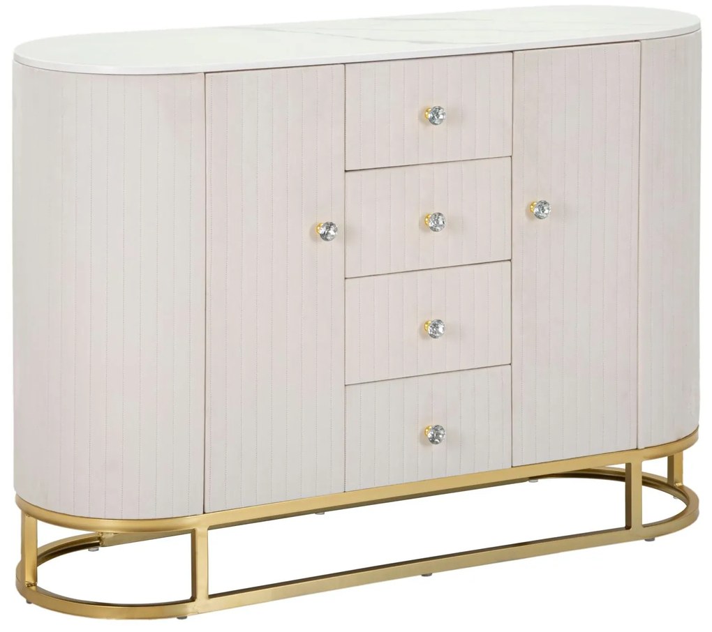 Mobile Crema Montpellier 120x40x85 cm con Design Elegante e Funzionalità Superiore