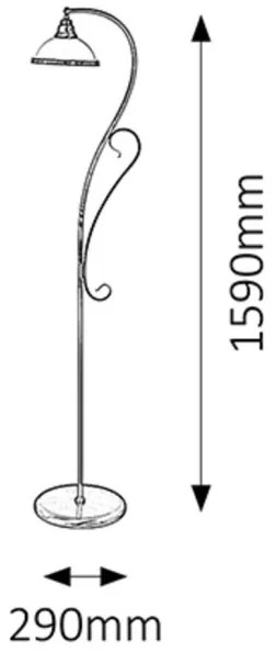 Rabalux 2758 - Lampada da terra ELISETT 1xE27/60W/230V