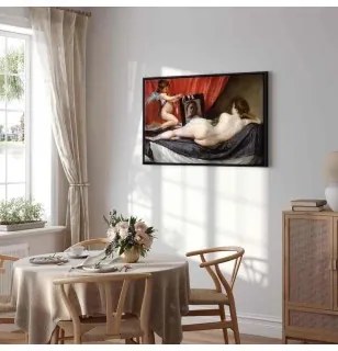 Quadro - The Rokeby Venus (Diego Velázquez) In cornice nera di legno 60x40