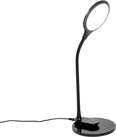 Lampada da tavolo e da parete nera con LED e dimmer touch - Joni