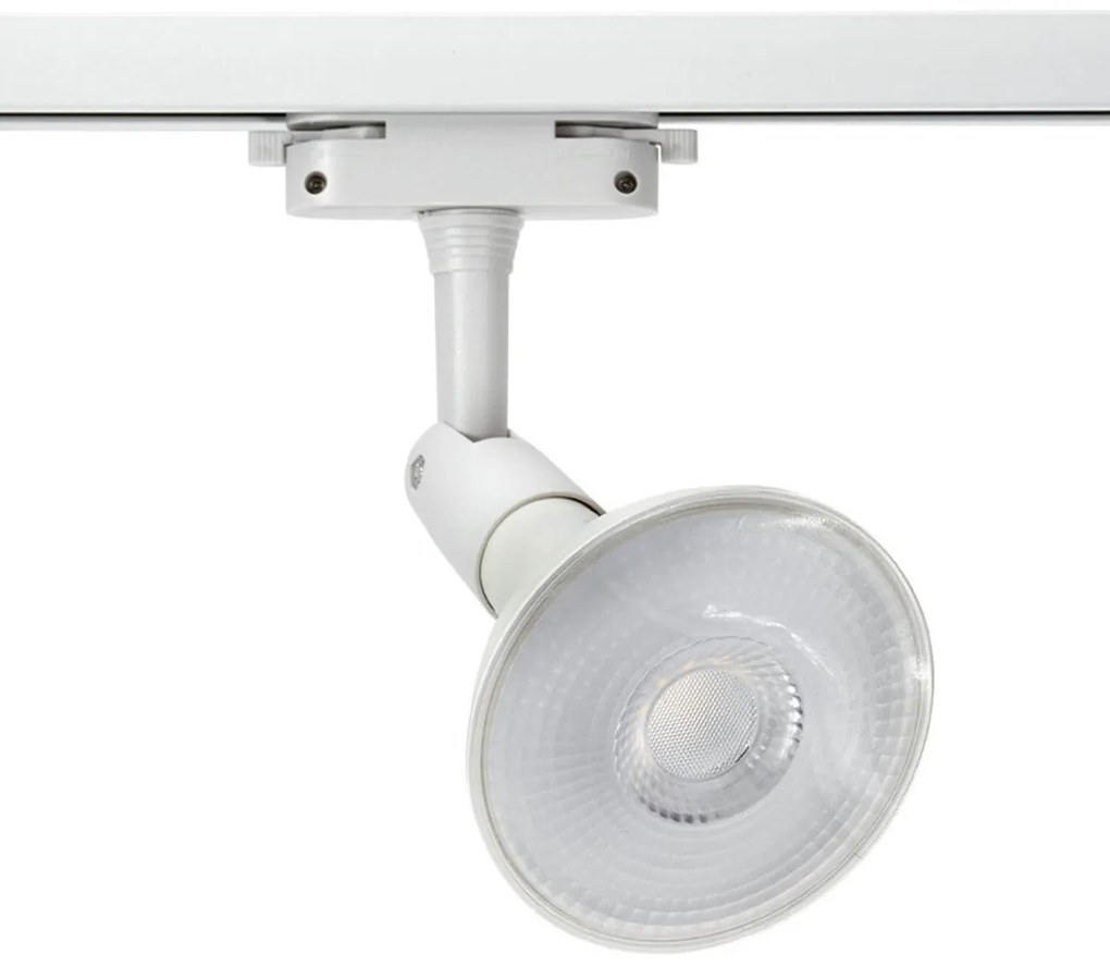 Faro E27 per binario monofase - Bianco - Orientabile Colore Bianco