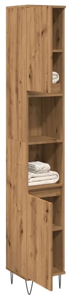Armadietto Bagno Rovere 30x30x190 Cm Legno Multistrato /