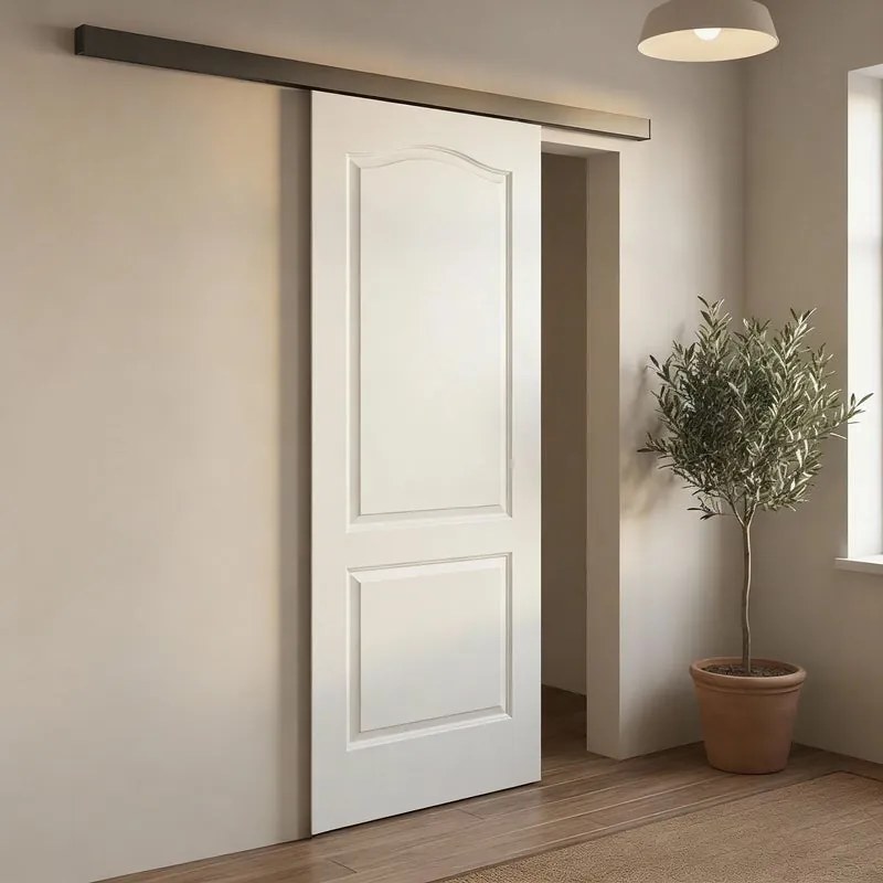 Porta scorrevole sinistra Ipanema in vetro bianco, L 88 x H 215 cm, con binario Meli