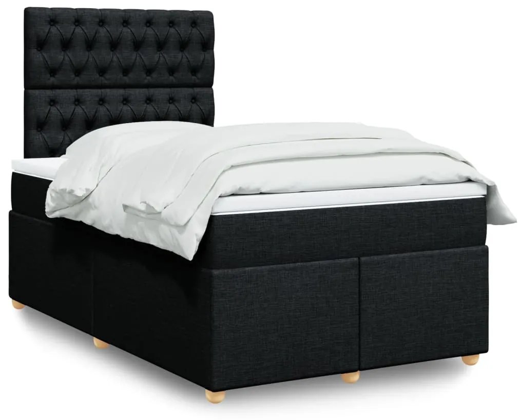 Giroletto A Molle Con Materasso Nero 120x190 Cm İn Tessuto /
