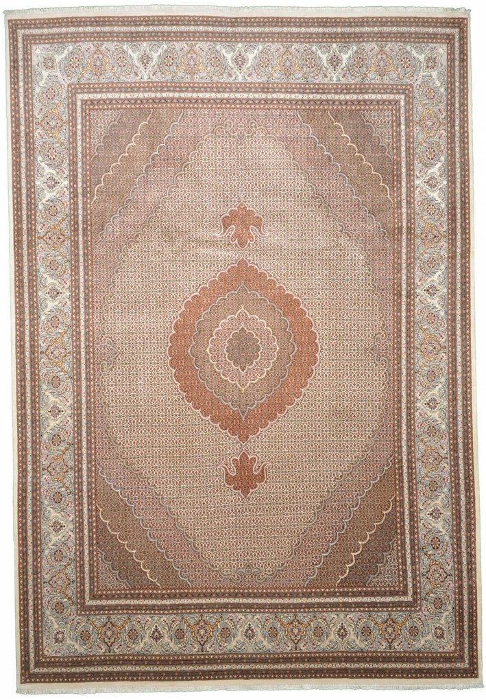 Tabriz Tappeto 250x360 Beige (Iran) Annodato A Mano