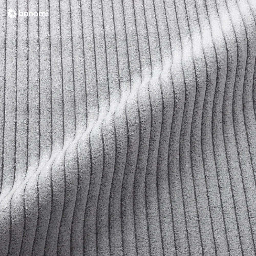 Divano letto angolare in velluto a coste grigio chiaro Brave Dave - Miuform