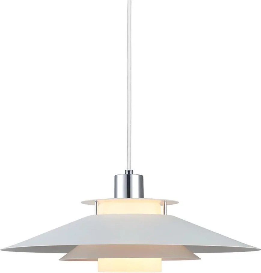 Halo Design 990792 - Lampadario a sospensione su cavo RIVOLI 1xE27/40W/230V Ø 40 cm bianco/cromo lucido