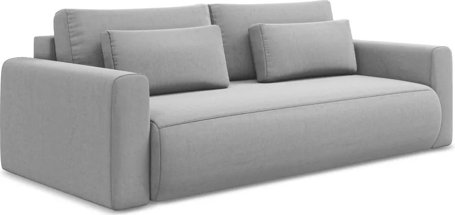 Divano grigio chiaro allungabile/con contenitore con rivestimento in velluto 238 cm Kapua – Makamii