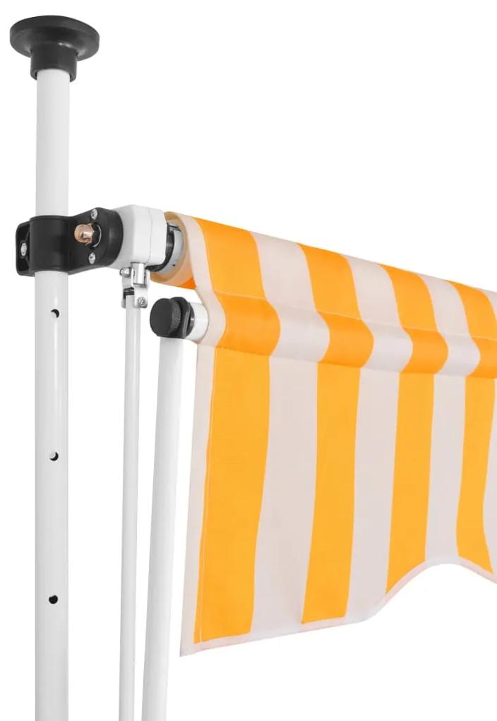 Tenda da Sole Retrattile Manuale 250cm Strisce Arancione Bianco