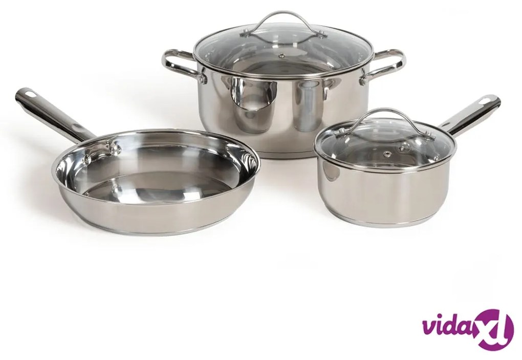 Livoo Set di Pentole 5 pz in Acciaio Inox Argento