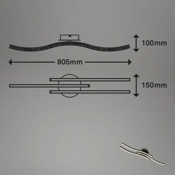 Brilo - Plafoniera LED LED/19W/230V 3000K nero