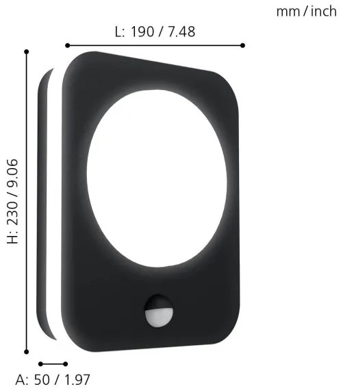 Eglo 99584 - Applique LED da esterno con sensore MADRIZ LED/9W/230V IP44