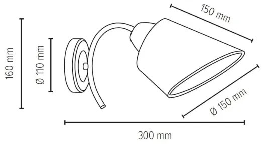 Spot-Light 8341127 - Lampada da parete METTE 1xE27/40W/230V