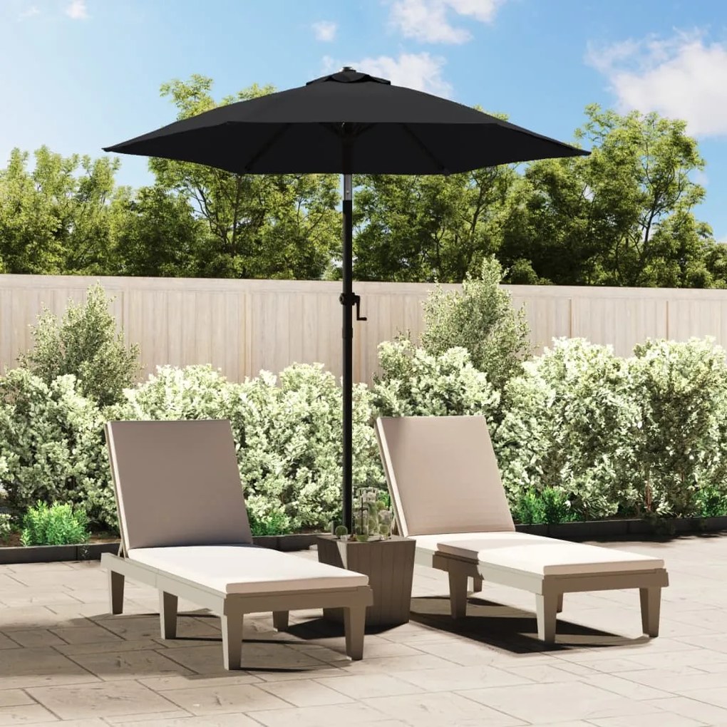 Ombrellone Nero 200x224 Cm İn Alluminio /