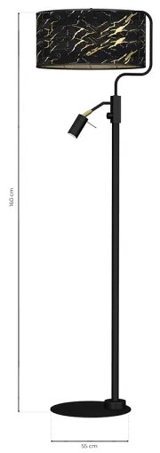 Lampada da terra SENSO 1xE27/40W/230V + 1xGU10/7W nero