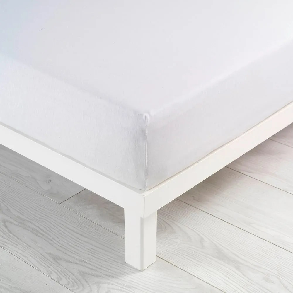 Lenzuolo elasticizzato in jersey bianco 90x190 cm Jersy - douceur d'intérieur