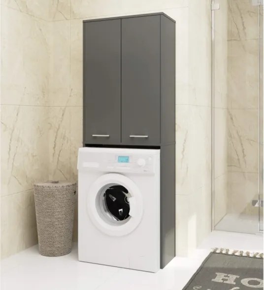 Mobile Coprilavatrice Lavanderia 2 Ante A Colonna 64x30x180 Diana Grafite