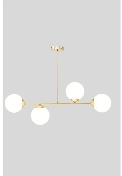 Lampadario a sospensione con supporto rigido FIRA 4xE27/60W/230V oro