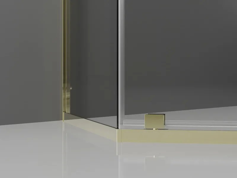 Mexen Exo-R cabina doccia pentagonale a battente 90 x 90 cm, trasparente, oro - 812-090-090-50-00