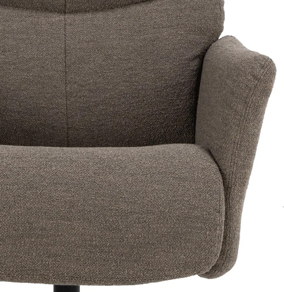 Poltrona relax grigio-marrone in tessuto bouclé London - Actona