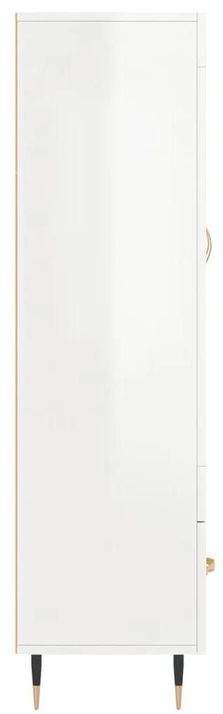 Credenza Bianco Lucido 69,5x31x115 cm in Legno Multistrato