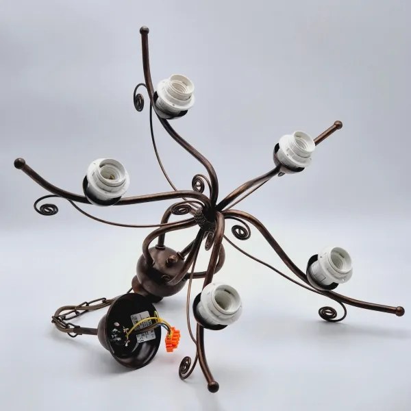 Lampadario a catena RETRO II 5xE27/60W/230V, bronzo patinato