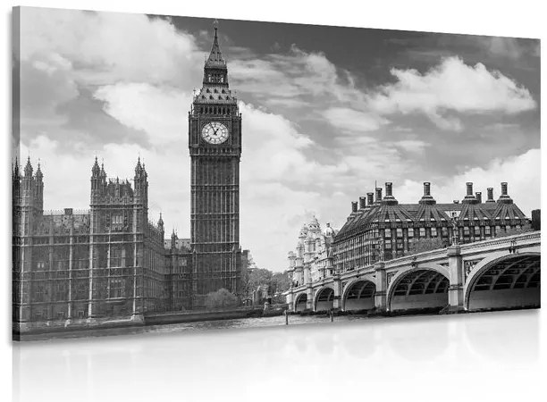 Stampa su tela – Big Ben a Londra in bianco e nero