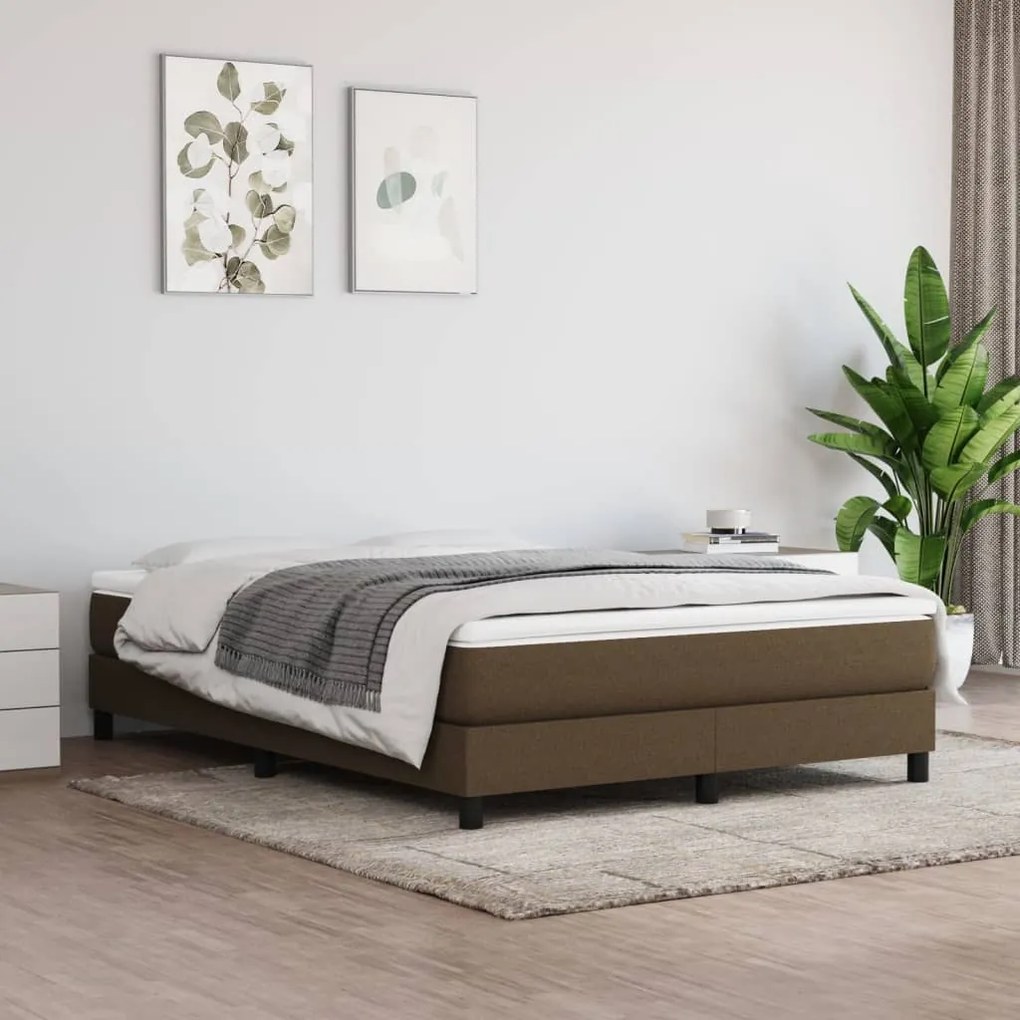 Materasso A Molle Marrone Scuro 140x190x20 Cm İn Tessuto /