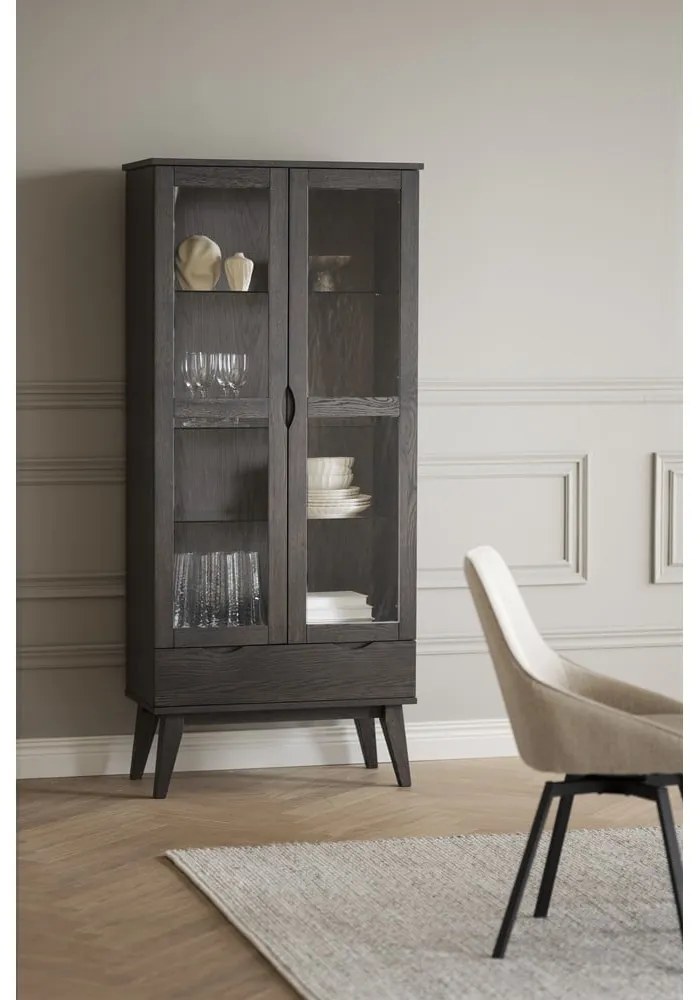 Vetrina marrone in rovere 82x185 cm Filippa - Rowico