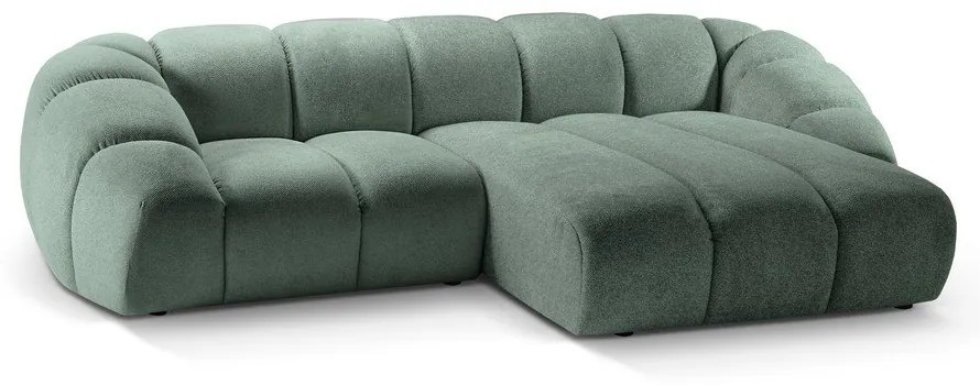 Divano angolare in verde chiaro (con penisola a destra) Diana – Micadoni