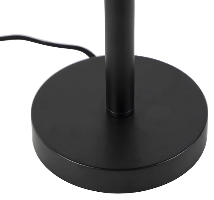 Lampada da tavolo classica nera con paralume nero 32 cm - Simplo