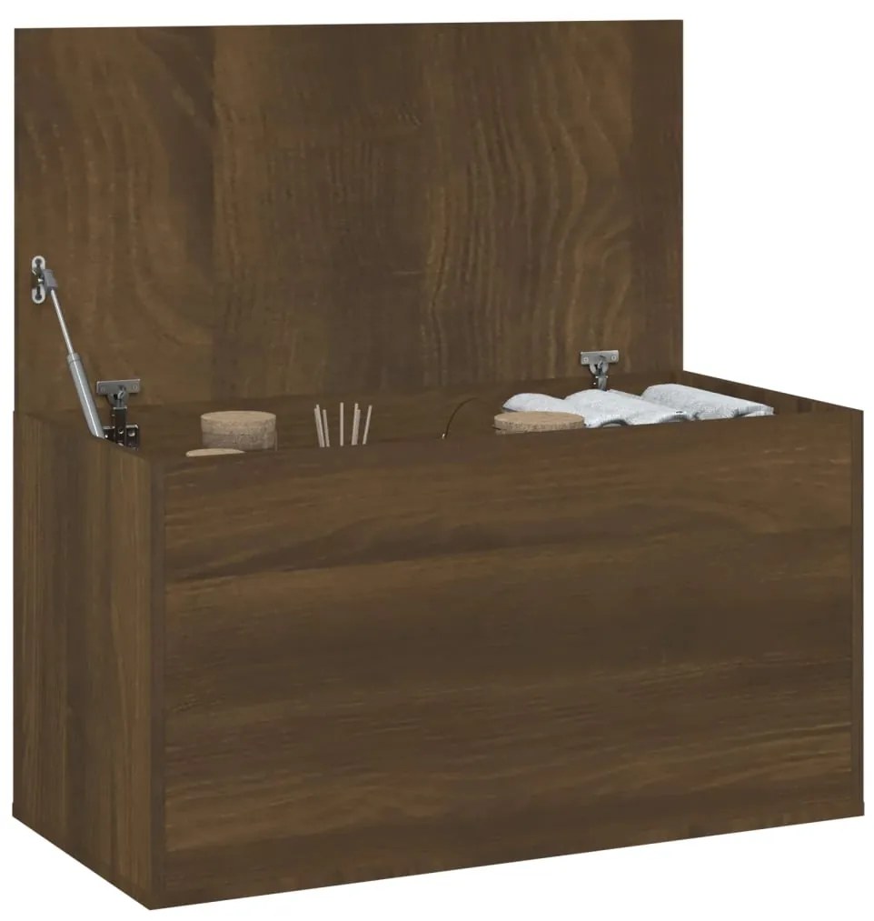 Cassapanca rovere marrone 84x42x46 cm in legno ingegnerizzato