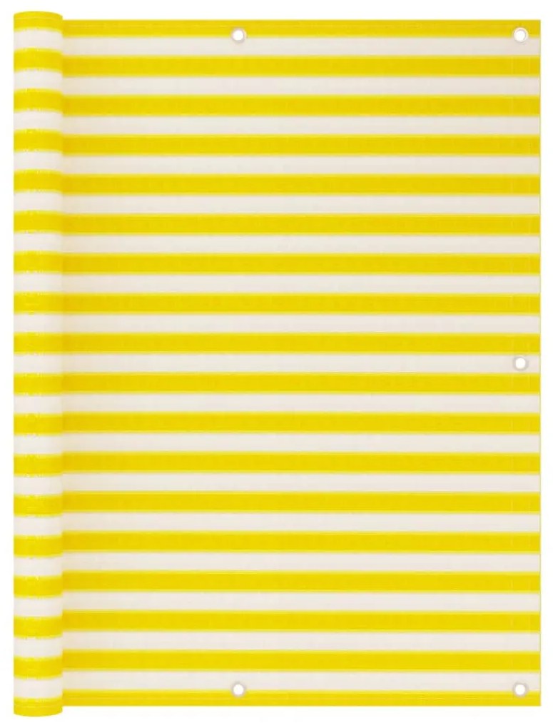 Paravento Da Balcone Giallo E Bianco 120x600 Cm İn Hdpe /