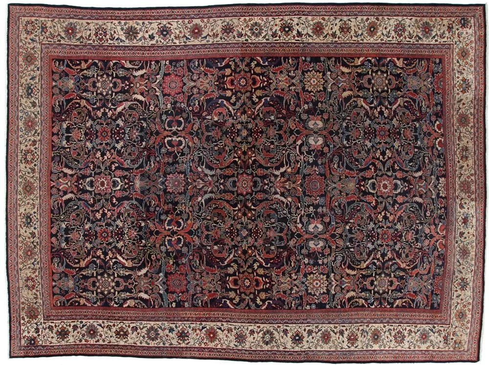 Farahan Tappeto 330 x 440 Beige (Iran) Annodato A Mano