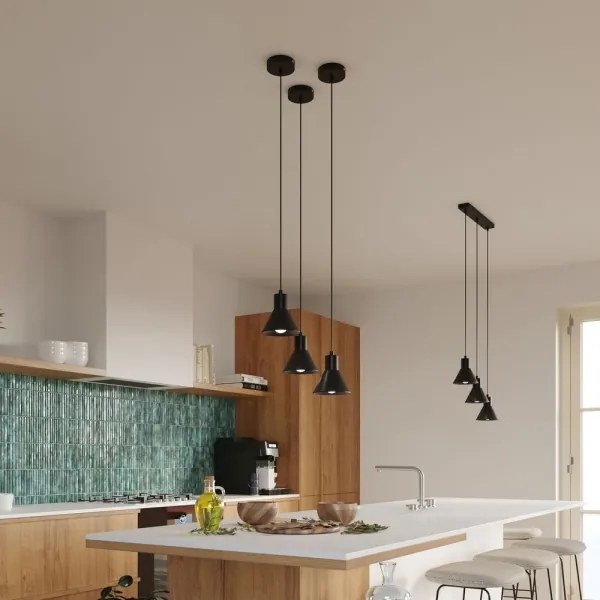 Sollux SL.0985 - Lampadario su filo TALEJA 1xE27/60W/230V nero