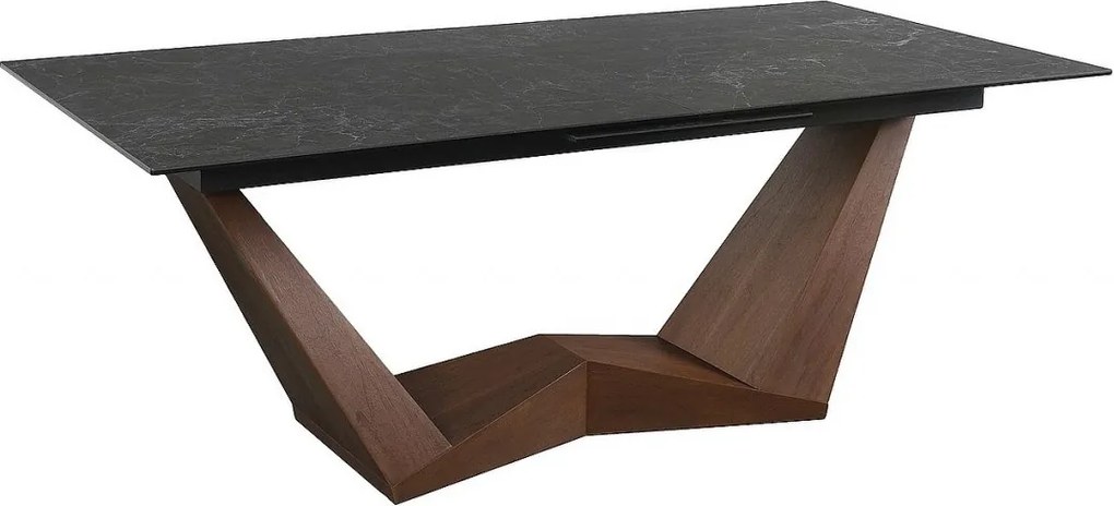 Tavolo allungabile Bonucci Ceramic NERO GRECO nero/noce - L200-250 cm