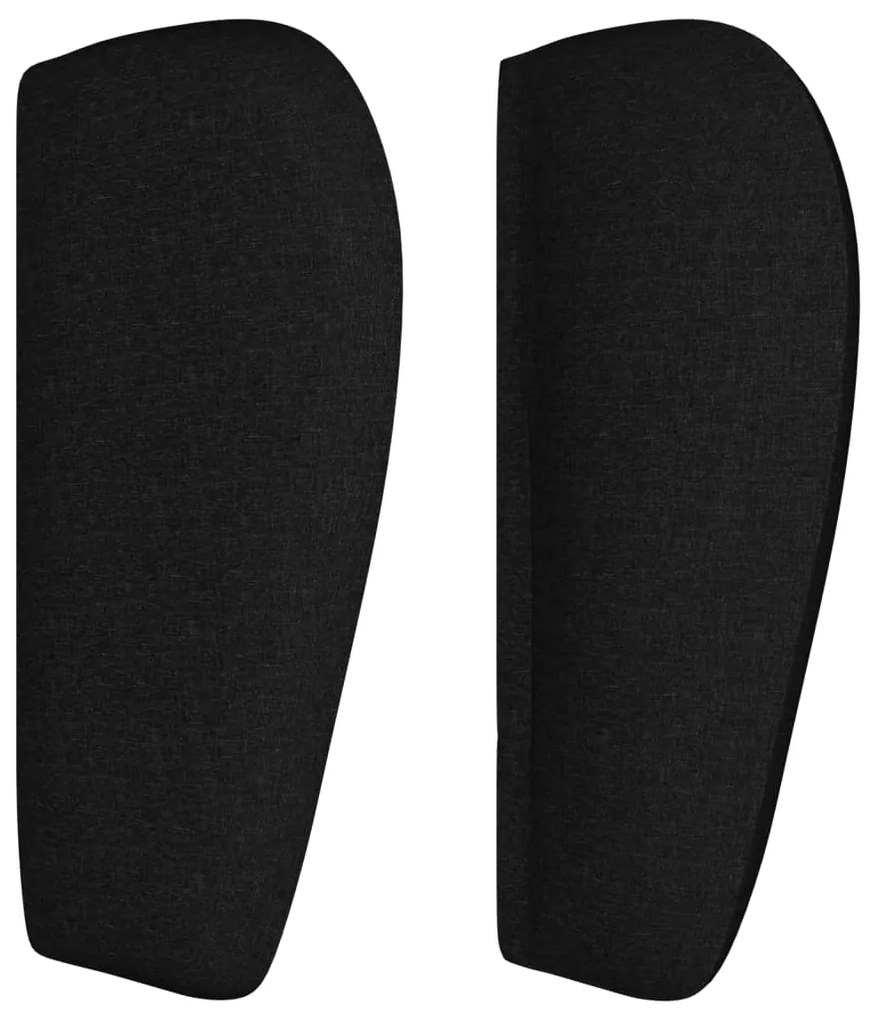 Testiera ad orecchio nera 83 x 23 x 78/88 cm in tessuto