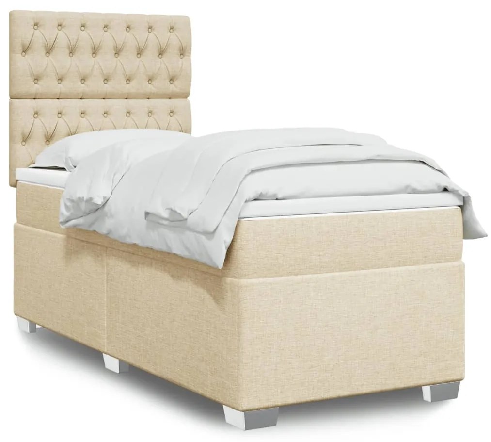Giroletto A Molle Con Materasso Crema 90x190 Cm İn Tessuto /