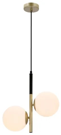 Lampadario a sospensione con filo DUO 2xE14/40W/230V oro/nero