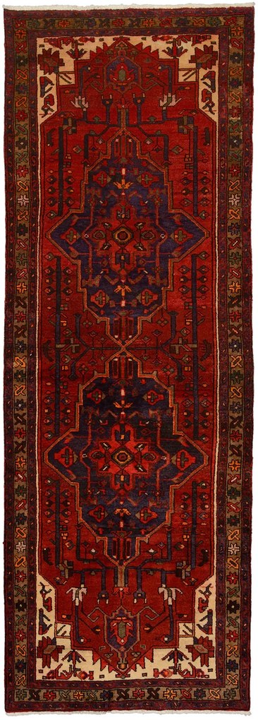 Hamedan Tappeto 110 x 320 Rosso (Iran) Annodato A Mano