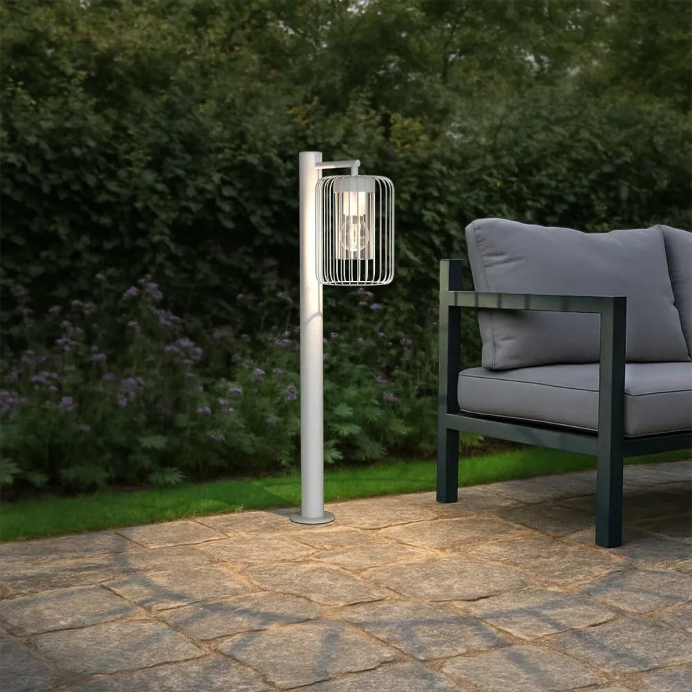 Paletto da Giardino Bianco a Lanterna 80cm Base E27 IP54 - Serie NEXUS Colore Bianco