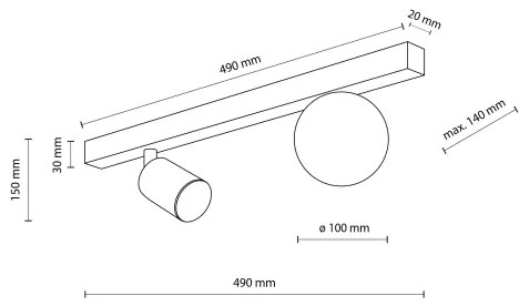 Faretto VOX 1xG9/8W/230V + 1xGU10/10W nero
