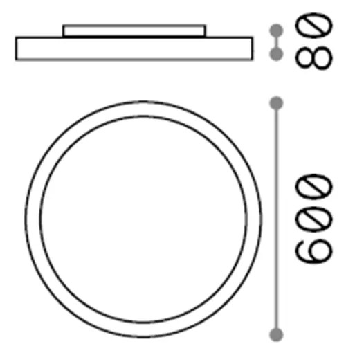 Plafoniera Moderna Fly Alluminio-Materie Plastiche Bianco Led 53W 3000K D60Cm