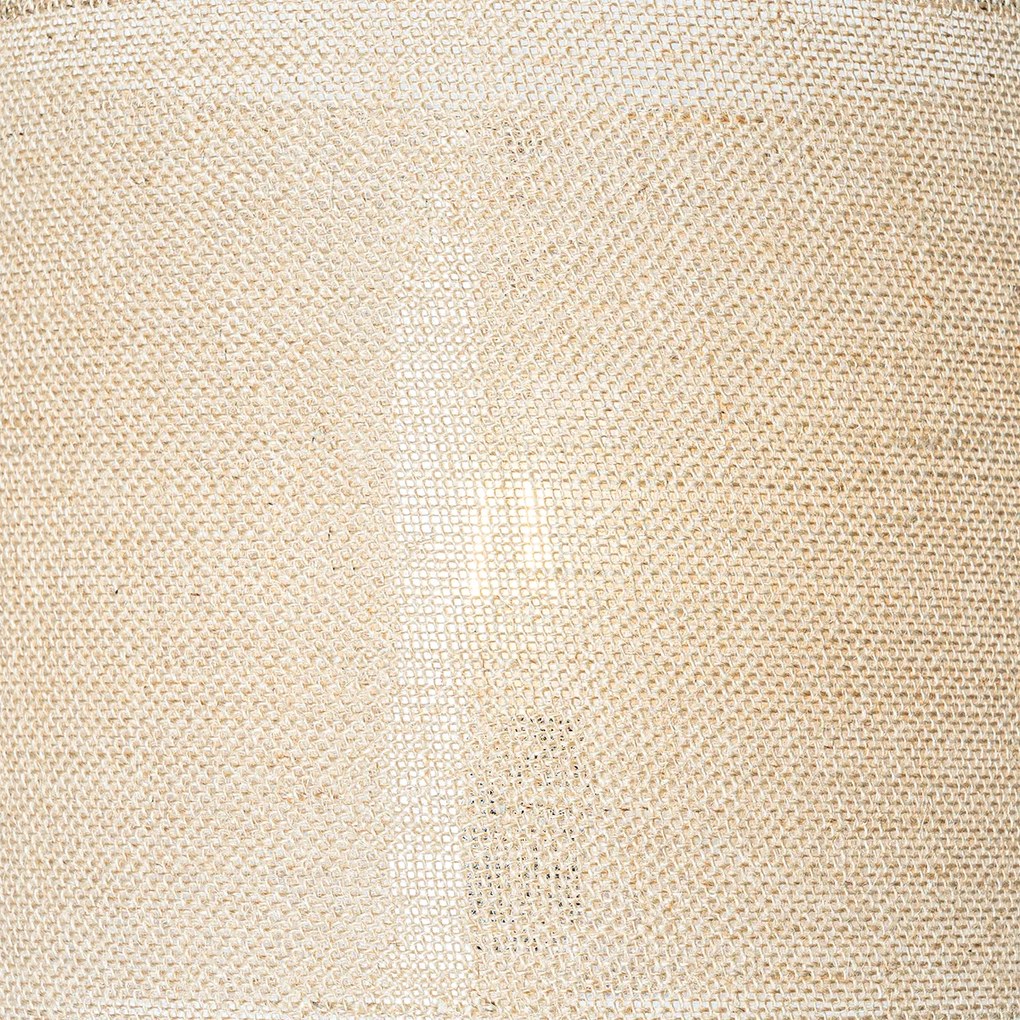 Lampada da terra rustica in legno con paralume in lino naturale 32 cm - Mels