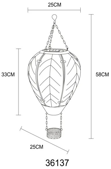Globo 36137 - LED Decorazione solare a ciondolo 24xLED/0,2W/3V IP44 mongolfiera