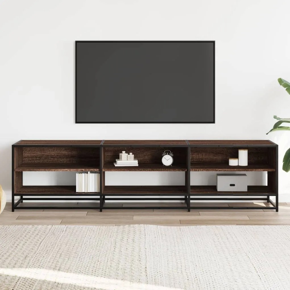 Mobile porta tv rovere marrone 180x40x46 cm legno multistrato