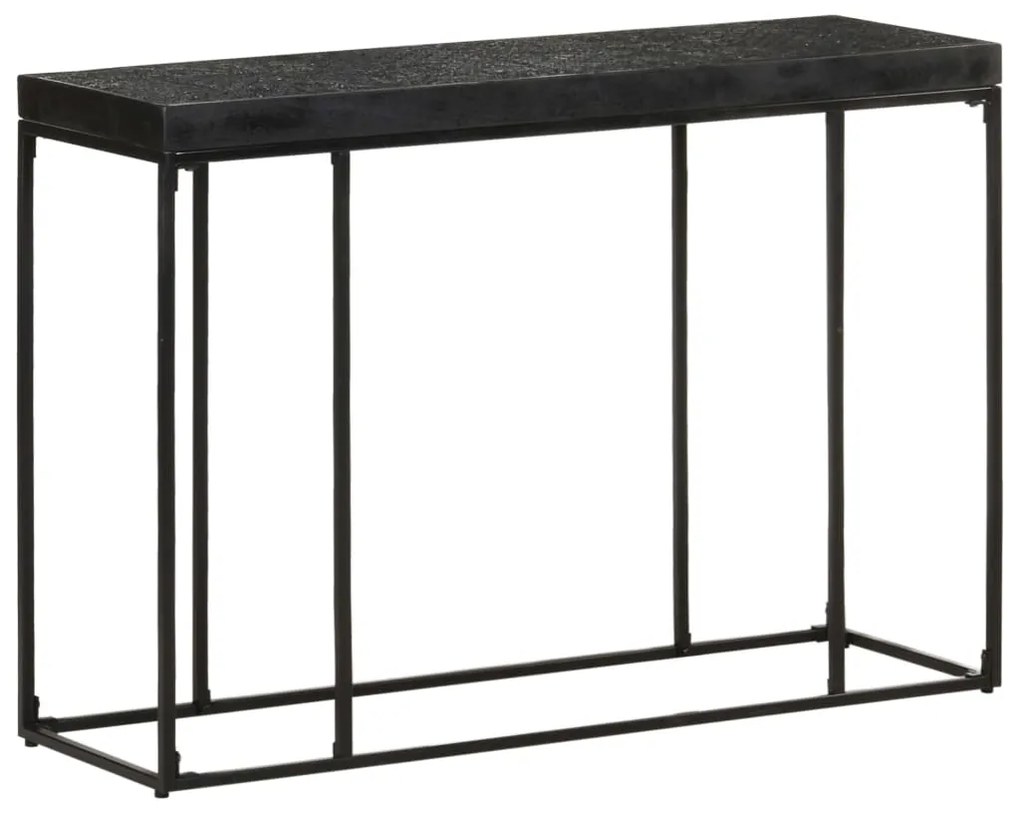 Tavolo Consolle Nero 110x35x76 Cm Massello Di Acacia E Mango /