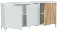 Credenza Dolivera, Buffet da soggiorno a 3 ante, Madia moderna da salotto, 154x40h74 cm, Bianco