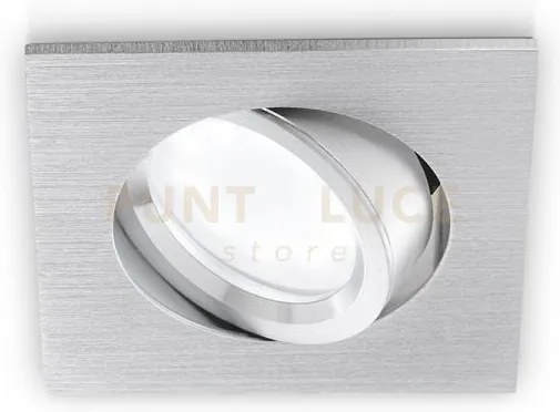 Gfa050- faretto quadrato in alluminio orietabile colore alluminio s...