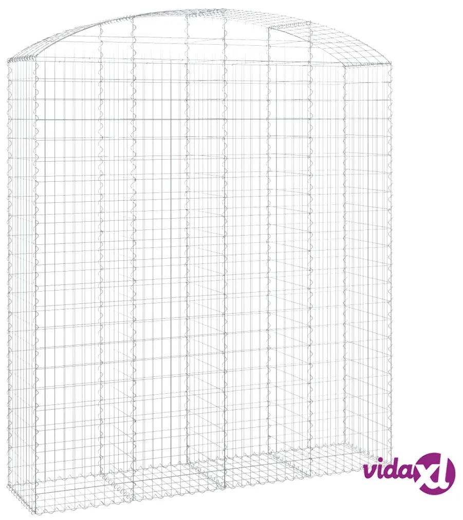 vidaXL Cesto Gabbione ad Arco 200x50x220/240 cm Ferro Zincato